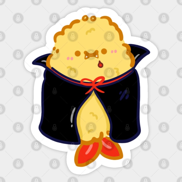 Kawaii Halloween Dracula vampire costume ebi fry bibi sticker Sticker by Marie.c.doodles